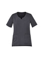 Biz Care Womens Avery Tailored Fit Round Neck Scrub Top CST942LS - WEARhouse