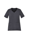 Biz Care Womens Avery Tailored Fit Round Neck Scrub Top CST942LS - WEARhouse