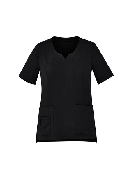 Biz Care Womens Avery Tailored Fit Round Neck Scrub Top CST942LS - WEARhouse