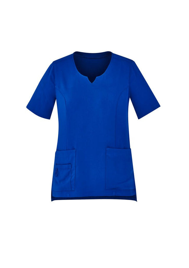 Biz Care Womens Avery Tailored Fit Round Neck Scrub Top CST942LS - WEARhouse