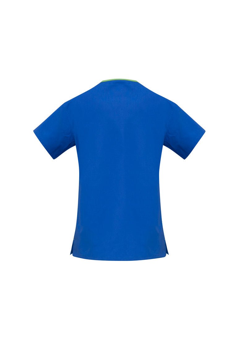 Biz care Womens Contrast Crossover Scrub Top H10722 - WEARhouse