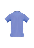 Biz care Womens Contrast Crossover Scrub Top H10722 - WEARhouse