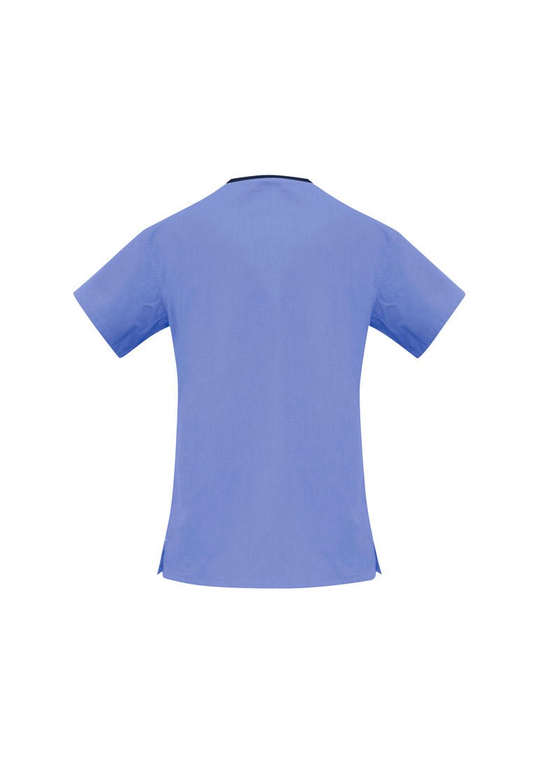 Biz care Womens Contrast Crossover Scrub Top H10722 - WEARhouse