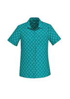 BIZ CARE WOMENS FLORENCE DAISY PRINT SHORT SLEEVE SHIRT CS948LS - WEARhouse