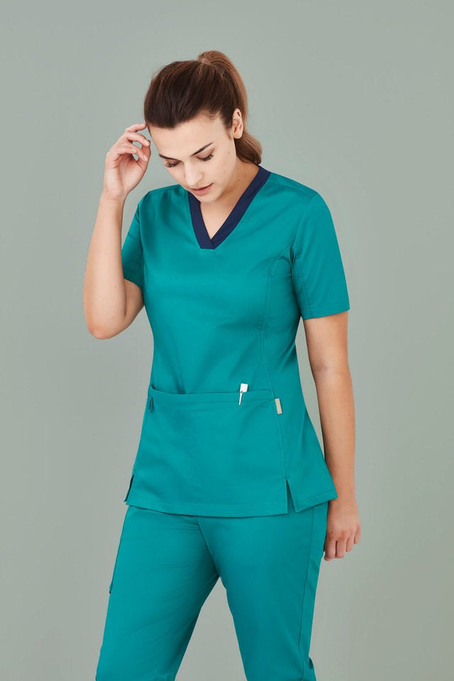 Biz Care Women's Riley V-Neck Scrub Top CST043LS - WEARhouse