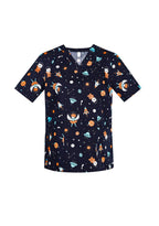 BIZ CARE WOMENS SPACE PARTY SCRUB TOP CST148LS - WEARhouse