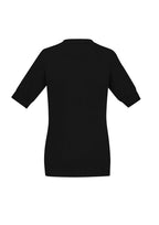 BIZ CARE WOMENS ZIP FRONT SHORT SLEEVE KNIT CK962LC - WEARhouse