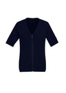 BIZ CARE WOMENS ZIP FRONT SHORT SLEEVE KNIT CK962LC - WEARhouse