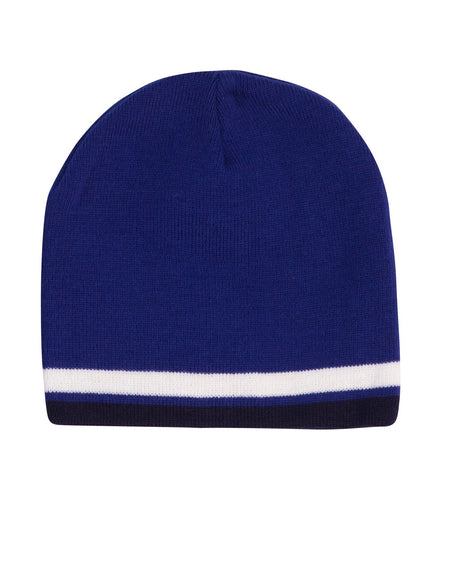 CH63 CONTRAST STRIPE BEANIE - WEARhouse