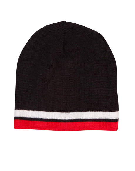 CH63 CONTRAST STRIPE BEANIE - WEARhouse