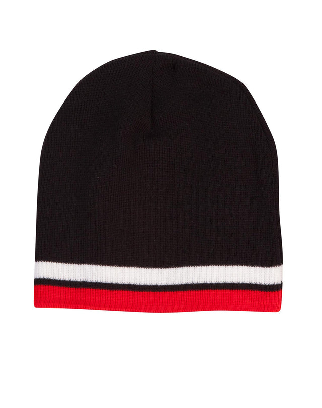 CH63 CONTRAST STRIPE BEANIE - WEARhouse