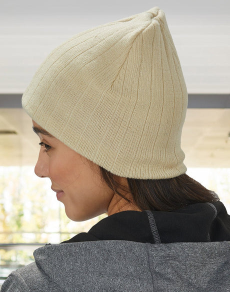 CH64 Cable Knit Beanie With Fleece Head Band - WEARhouse