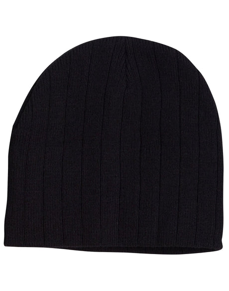 CH64 Cable Knit Beanie With Fleece Head Band - WEARhouse