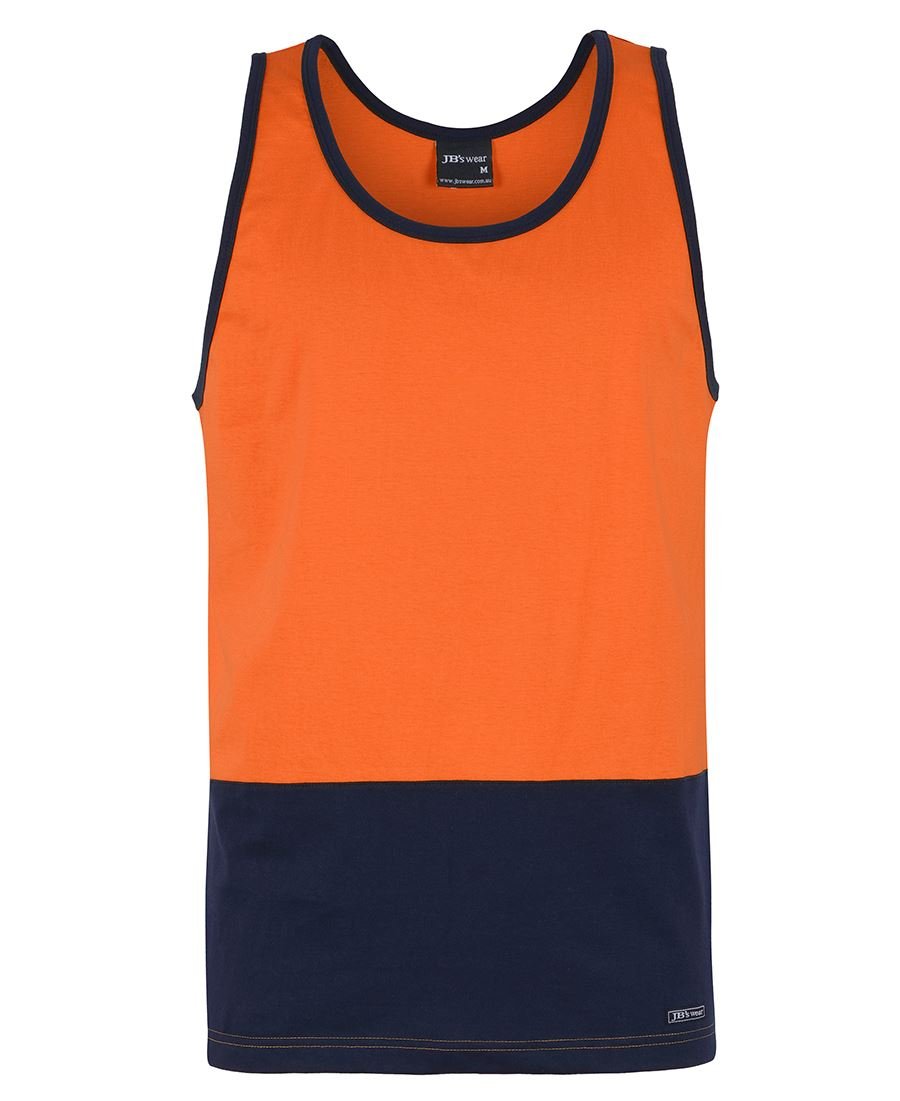 JB'S WEAR 6HTCS HI VIS COTTON SINGLET - WEARhouse