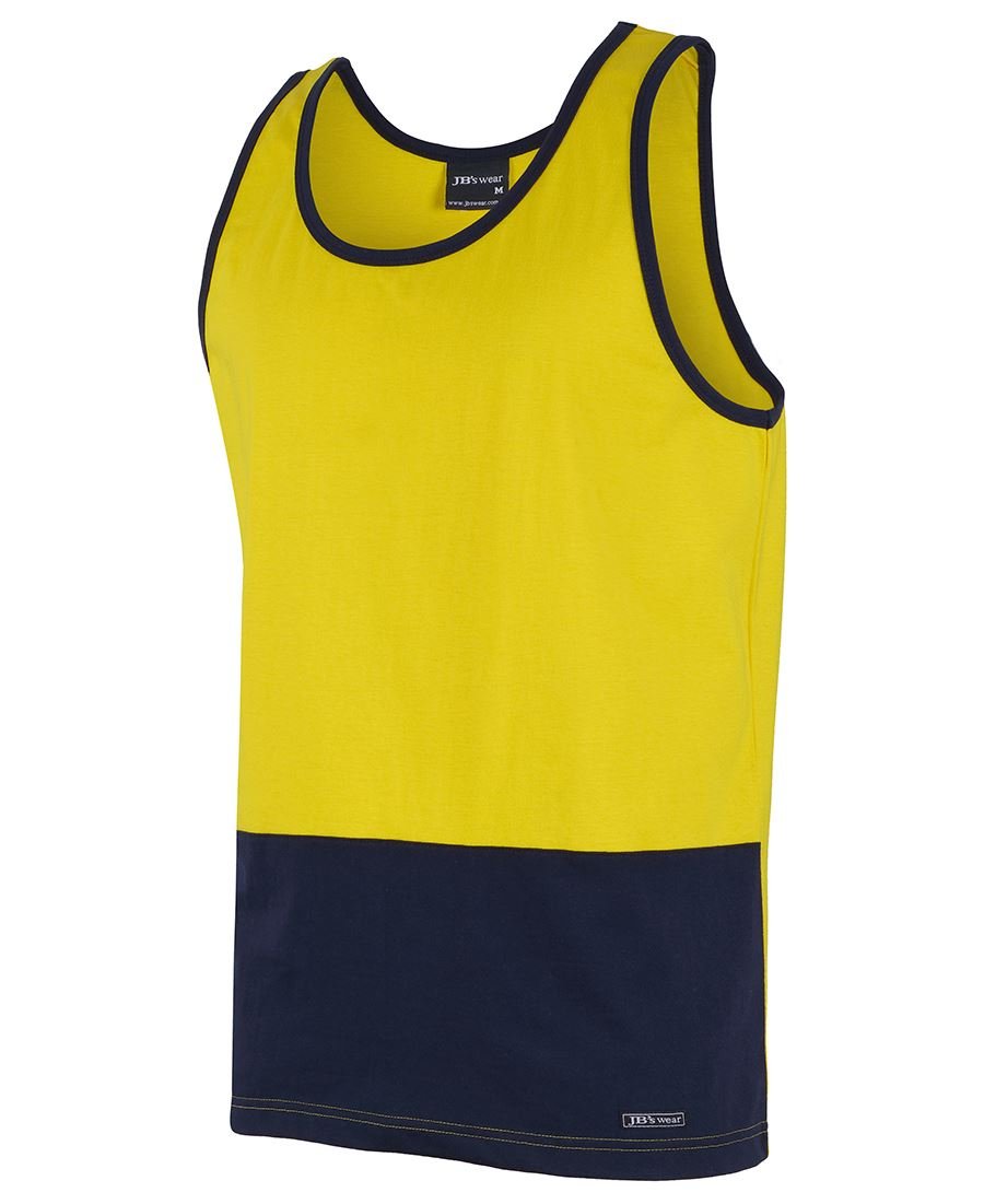 JB'S WEAR 6HTCS HI VIS COTTON SINGLET - WEARhouse