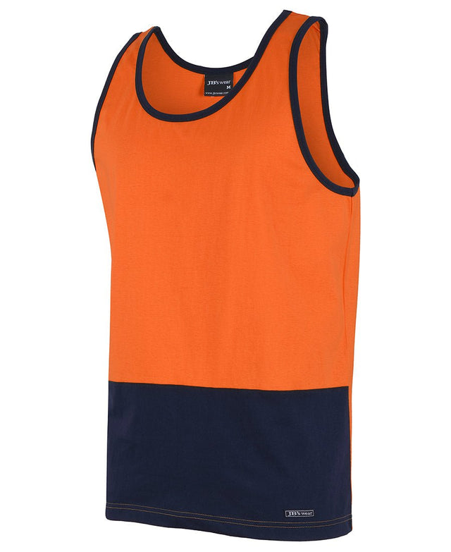 JB'S WEAR 6HTCS HI VIS COTTON SINGLET - WEARhouse