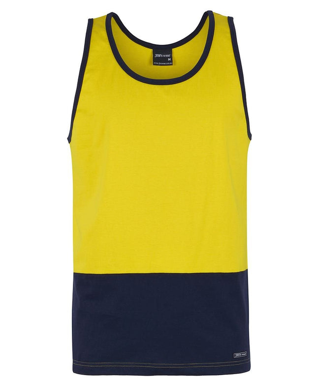 JB'S WEAR 6HTCS HI VIS COTTON SINGLET - WEARhouse