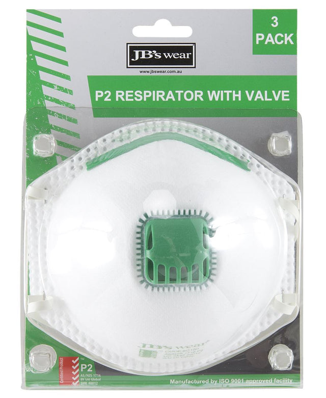 JB's Wear BLISTER (3PC) P2 RESPIRATOR WITH VALVE 8C15 - WEARhouse