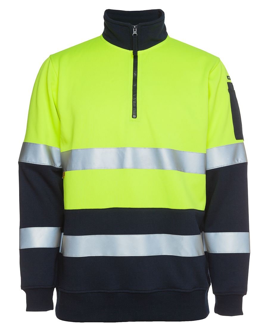JB's Wear Hi Vis 1/2 Zip (D+N) Fleecy Sweat 6HZFS - WEARhouse