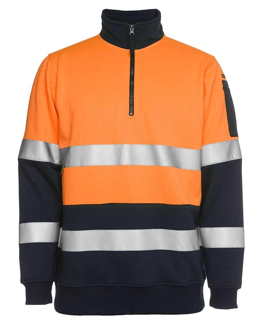 JB's Wear Hi Vis 1/2 Zip (D+N) Fleecy Sweat 6HZFS - WEARhouse