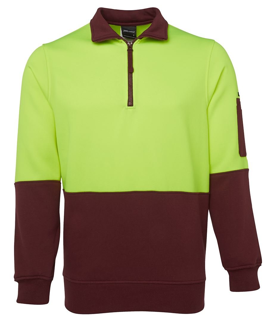 JB's Wear Hi Vis 1/2 Zip Fleecy Sweat 6HVFH - WEARhouse