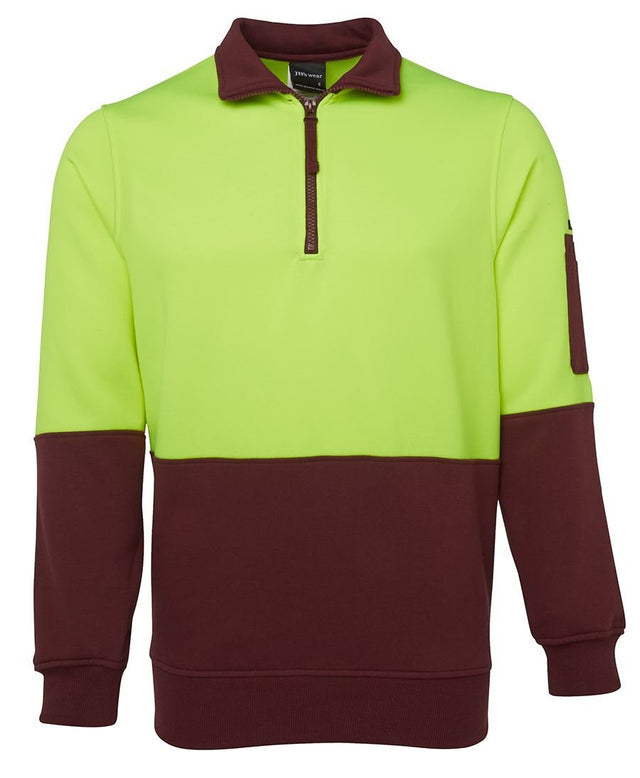JB's Wear Hi Vis 1/2 Zip Fleecy Sweat 6HVFH - WEARhouse