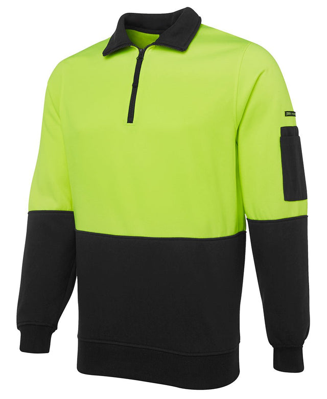 JB's Wear Hi Vis 1/2 Zip Fleecy Sweat 6HVFH - WEARhouse