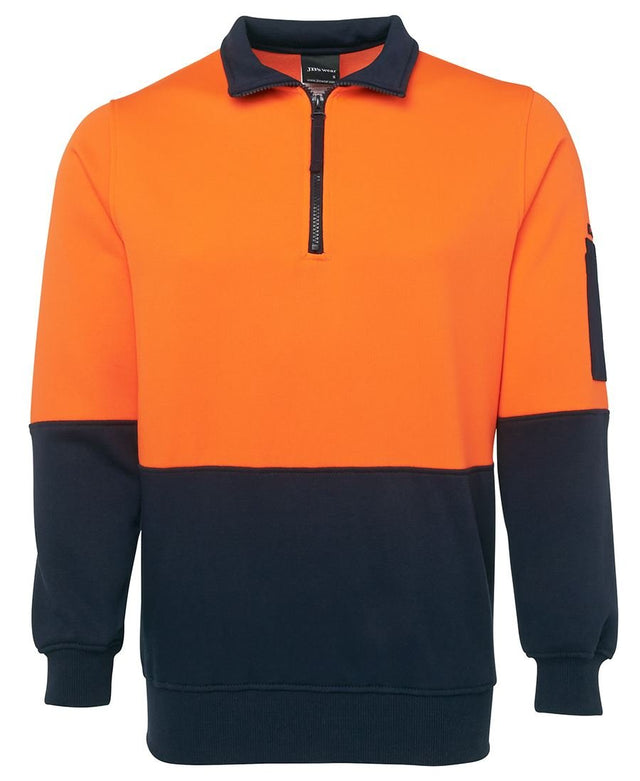 JB's Wear Hi Vis 1/2 Zip Fleecy Sweat 6HVFH - WEARhouse