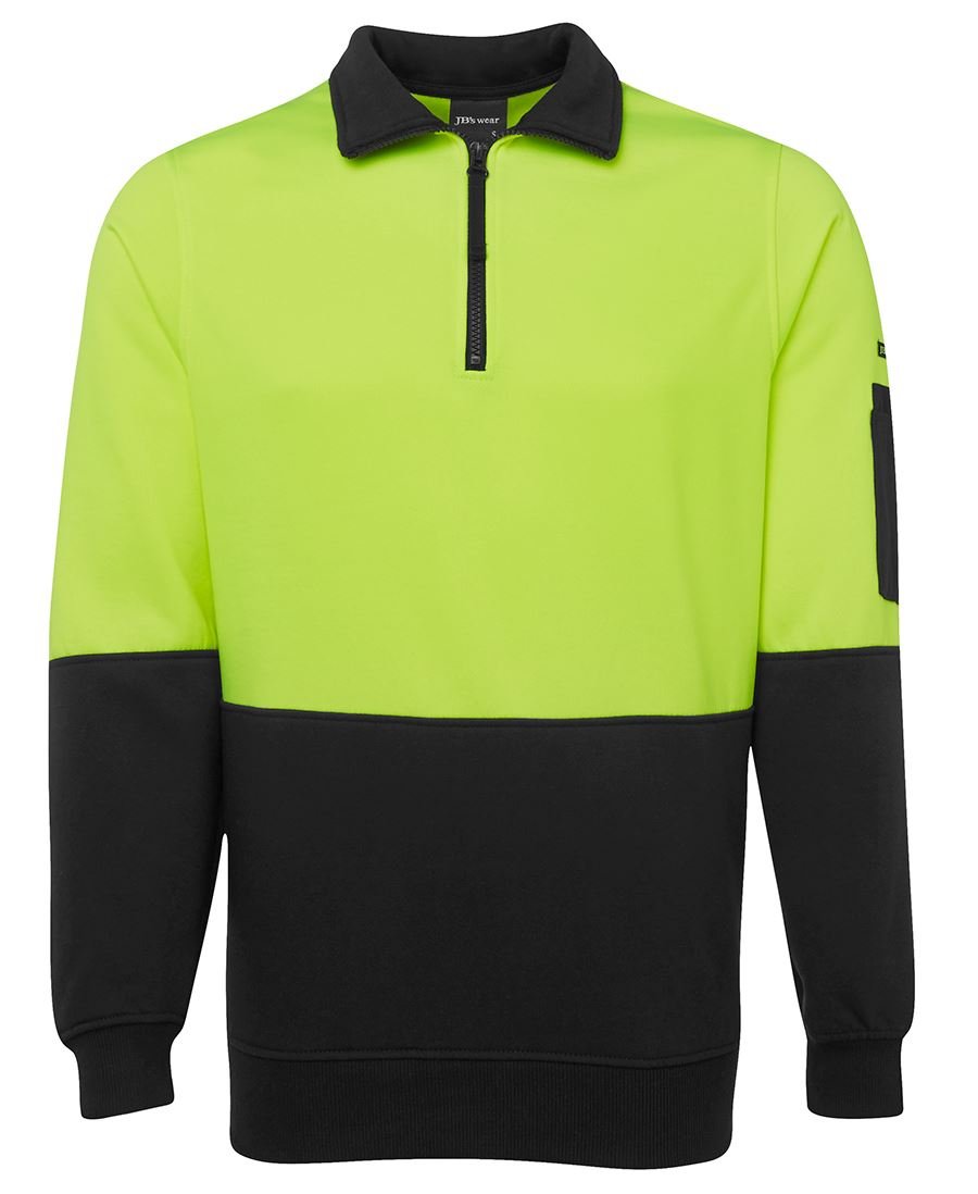 JB's Wear Hi Vis 1/2 Zip Fleecy Sweat 6HVFH - WEARhouse