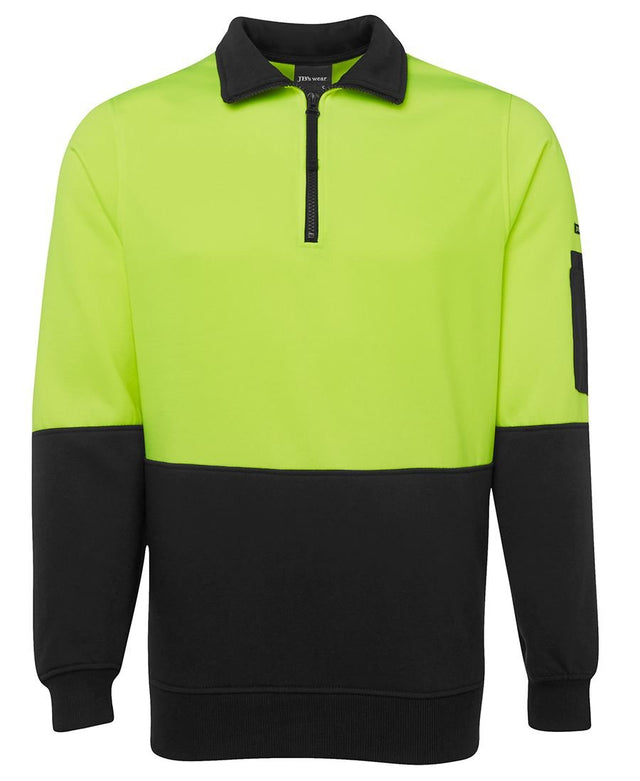 JB's Wear Hi Vis 1/2 Zip Fleecy Sweat 6HVFH - WEARhouse