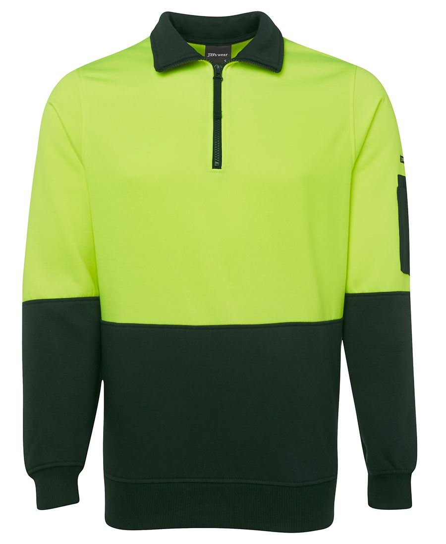 JB's Wear Hi Vis 1/2 Zip Fleecy Sweat 6HVFH - WEARhouse
