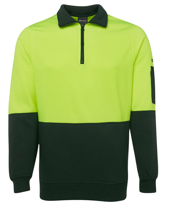 JB's Wear Hi Vis 1/2 Zip Fleecy Sweat 6HVFH - WEARhouse