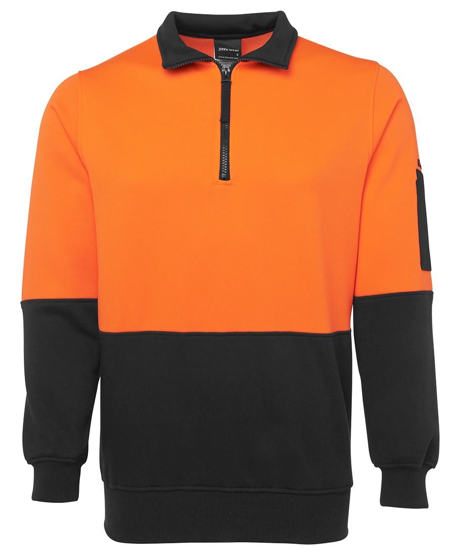 JB's Wear Hi Vis 1/2 Zip Fleecy Sweat 6HVFH - WEARhouse