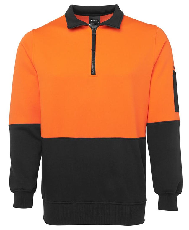 JB's Wear Hi Vis 1/2 Zip Fleecy Sweat 6HVFH - WEARhouse