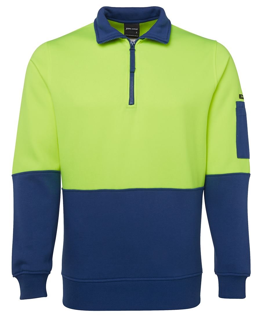 JB's Wear Hi Vis 1/2 Zip Fleecy Sweat 6HVFH - WEARhouse