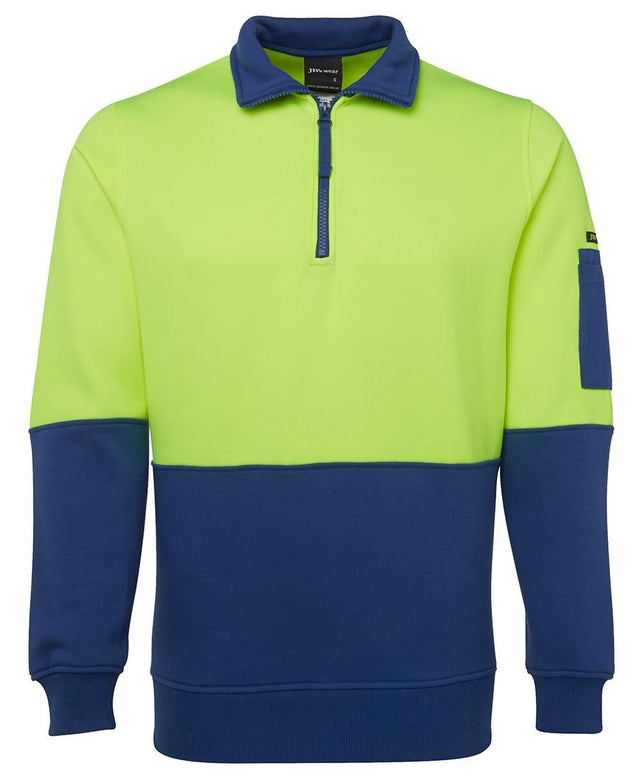 JB's Wear Hi Vis 1/2 Zip Fleecy Sweat 6HVFH - WEARhouse