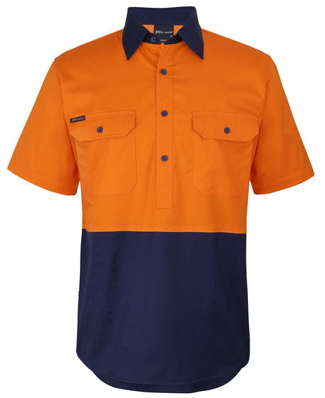 JB's Wear HI VIS CLOSE FRONT S/S 150G WORK SHIRT 6HVCW - WEARhouse