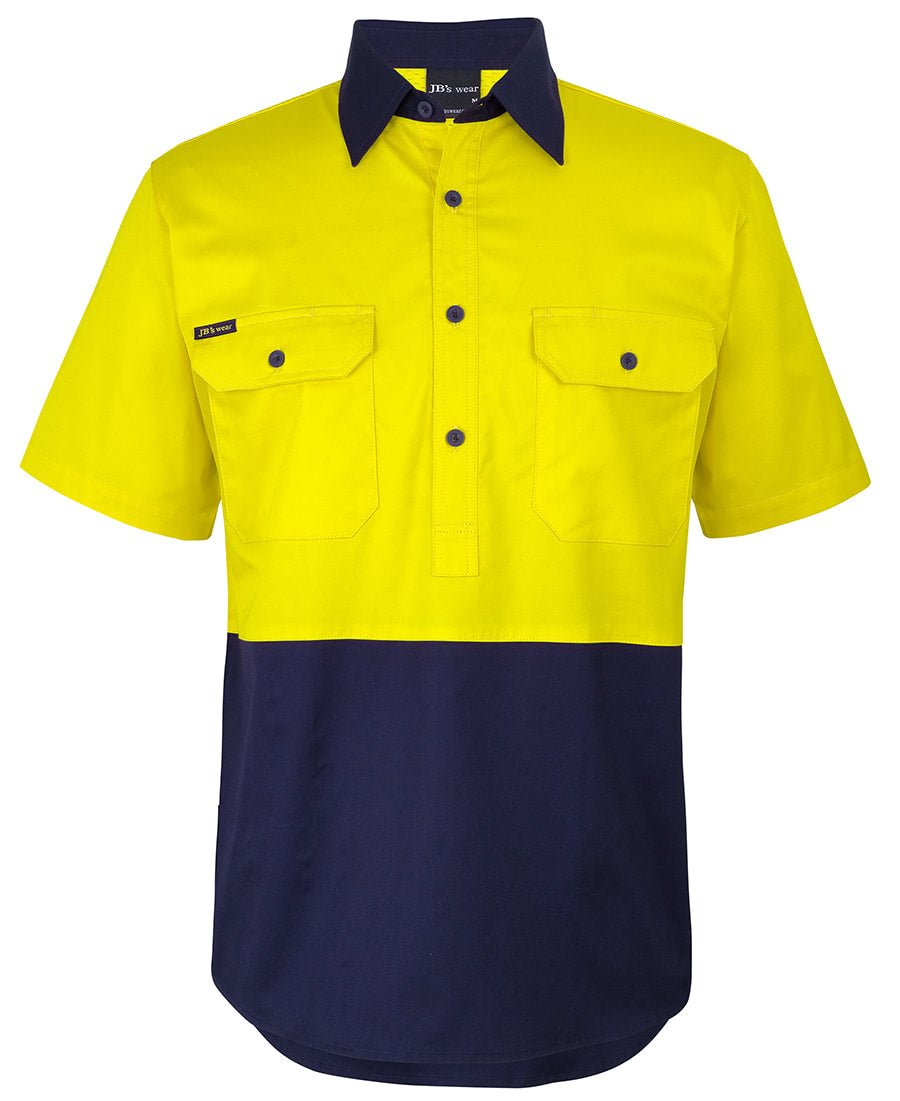 JB's Wear HI VIS CLOSE FRONT S/S 150G WORK SHIRT 6HVCW - WEARhouse