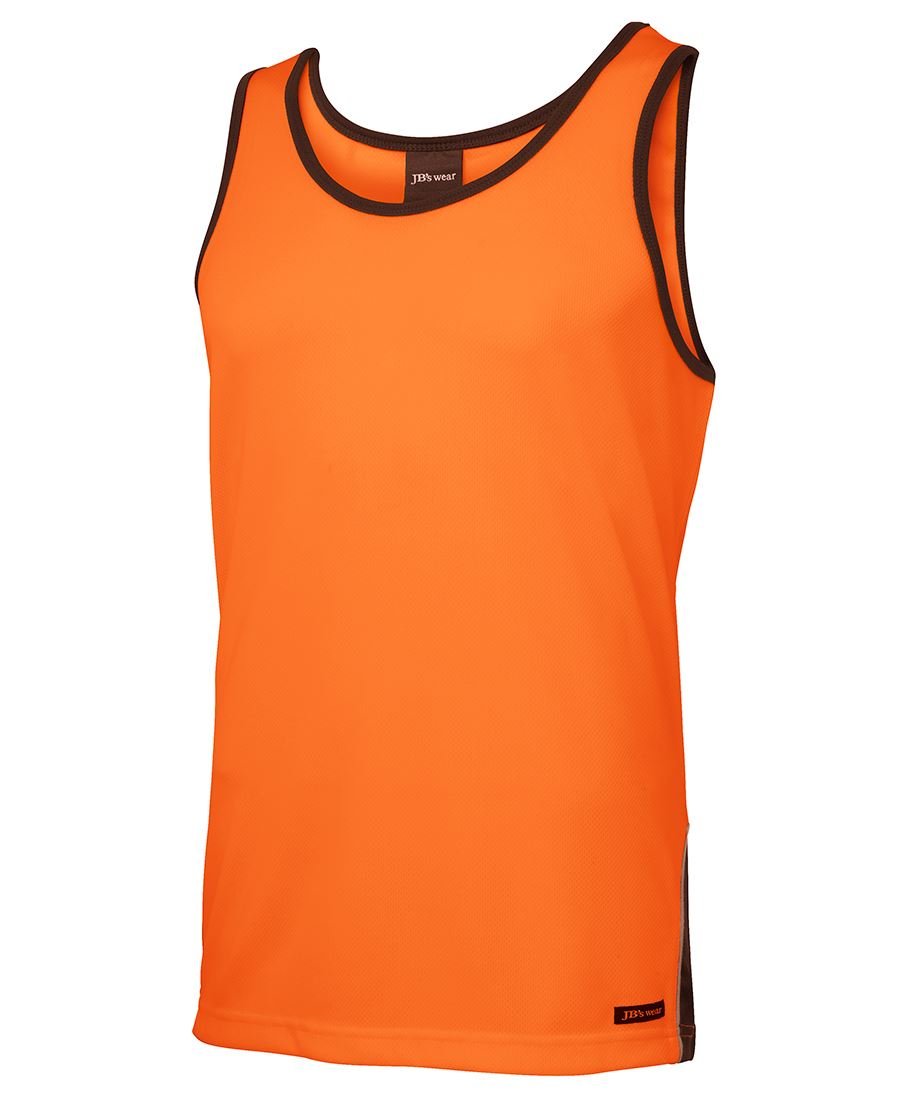 JB's Wear Hi Vis Contrast Singlet 6HCS4 - WEARhouse