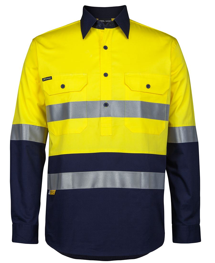 JB's Wear HI VIS (D+N) CLOSE FRONT L/S 150G WORK SHIRT 6HWCS - WEARhouse