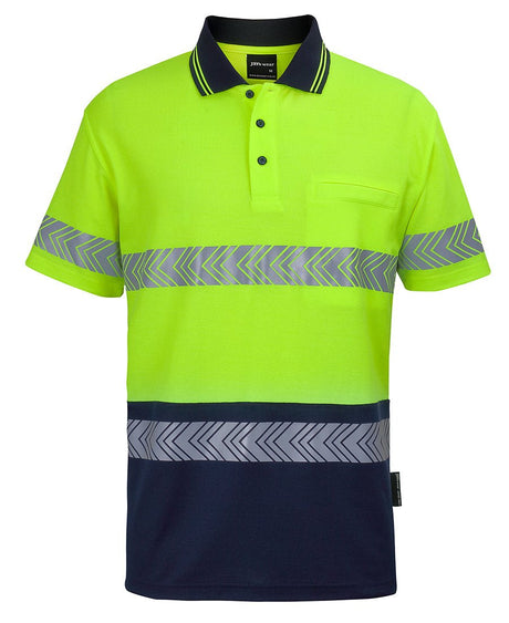 JB's Wear HI VIS (D+N) COTTON BACK S/S SEGMENTED TAPE POLO 6HMSS - WEARhouse