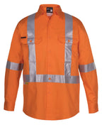 JB's Wear Hi Vis (D+N) L/S 150G Cross Back Tape Shirt 6DCBL - WEARhouse