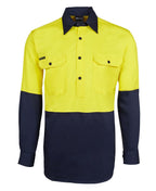 JB's Wear Hi Vis L/S 190g Close Front Shirt 6HVCF - WEARhouse