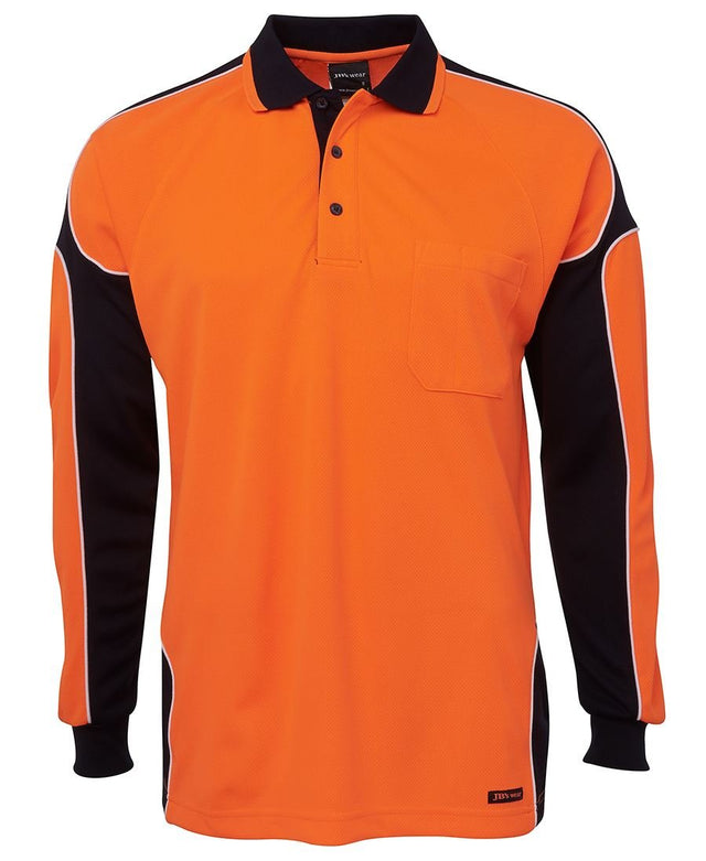 JB's Wear Hi Vis L/S Arm Panel Polo 6AP4L - WEARhouse