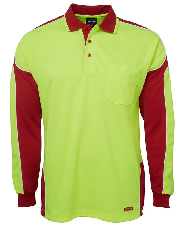 JB's Wear Hi Vis L/S Arm Panel Polo 6AP4L - WEARhouse