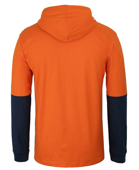 JB's Wear HI VIS L/S COTTON TEE WITH HOOD 6HCTL - WEARhouse