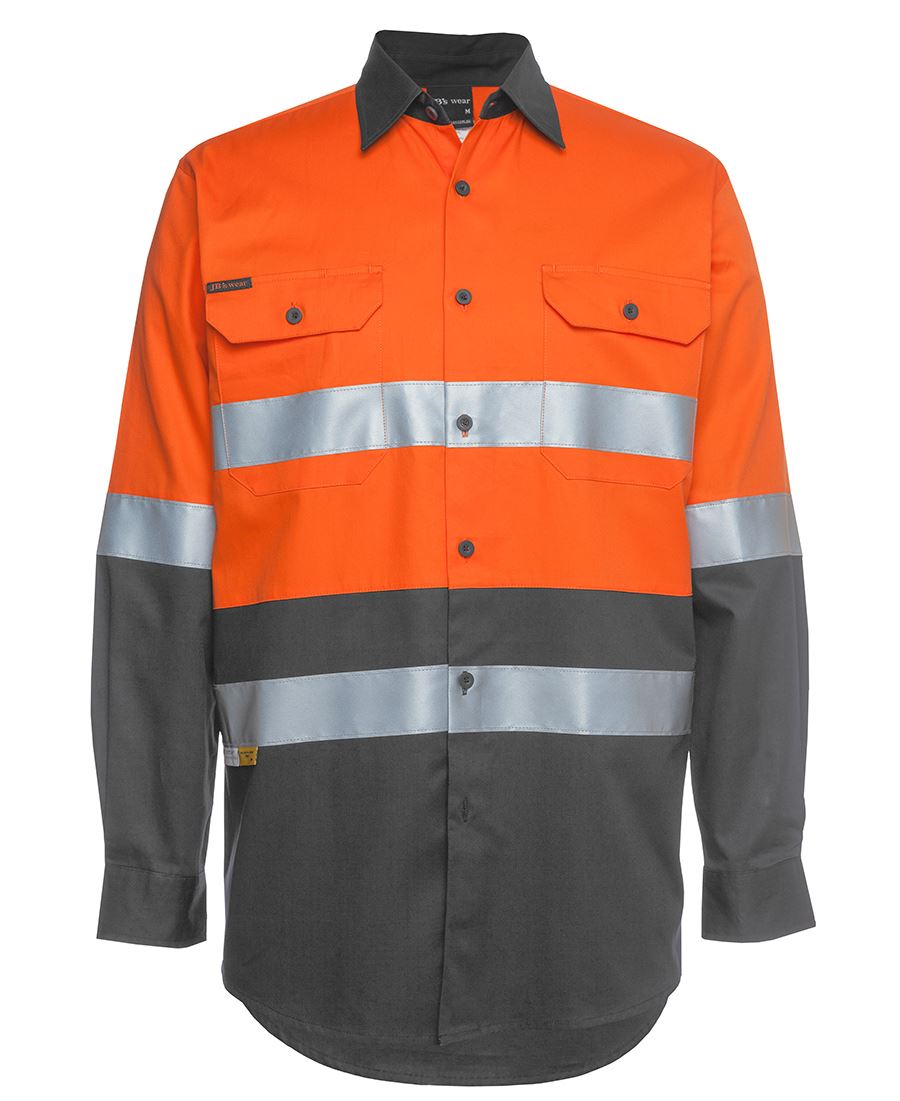JB's Wear Hi Vis L/S (D+N) 150G Work Shirt 6DNWL - WEARhouse