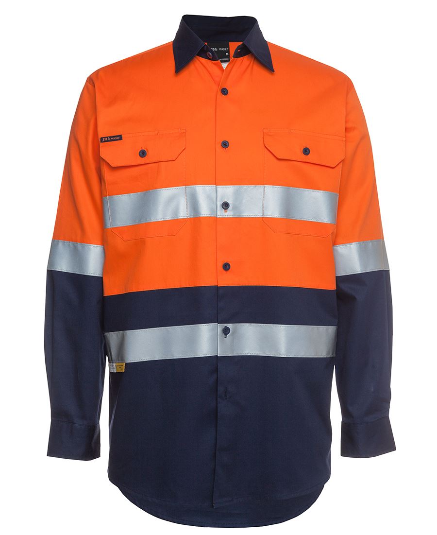 JB's Wear Hi Vis L/S (D+N) 150G Work Shirt 6DNWL - WEARhouse