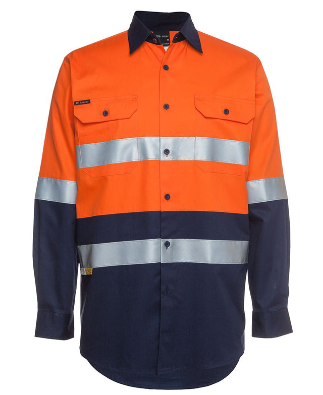 JB's Wear Hi Vis L/S (D+N) 150G Work Shirt 6DNWL - WEARhouse