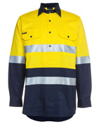 JB's Wear Hi Vis L/S (D+N) 190g Close Front Shirt 6HWCF - WEARhouse